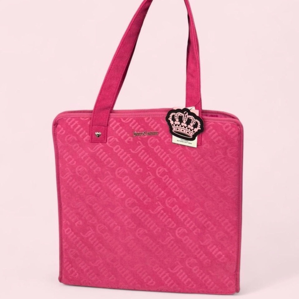 Juicy Couture Fuchsia Logo Beach Tote Bag